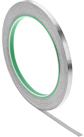 PATIKIL 5mm 20m/65ft Alluminio Lamina Nastro Alta Temperatura Nastro per HVAC, Sigillatura, Patch Caldo e Freddo Aria Condotti Adesivo Nastro, 1 Rotolo