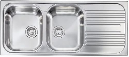 C.M. Lavello Cucina 2 Vasche con Gocciolatoio DX Inox 116 x 50 cm - 010547.S1.01.2016