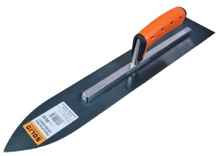 Solid® - Carbon Steel Screeding Resin Concrete Trowel - Carbon Steel Self Levelling Screeding Trowel - Concrete Trowel - Soft Grip - 50cm / 20 Inch - 9cm / 3.5 Inch
