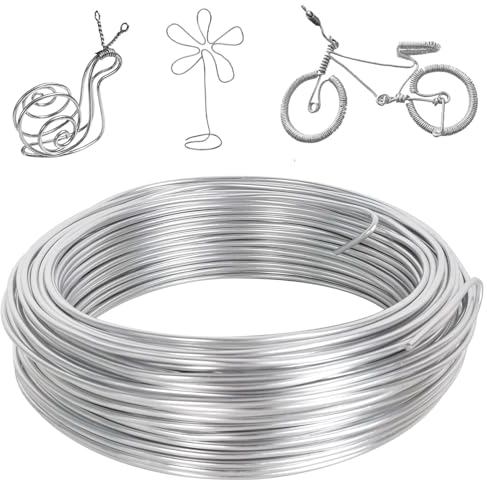 2mmx30m Basteldraht, Silber Biegsam Handwerk Metalldraht Aluminiumdrah, Weicher & Biegsamer Draht, Aluminium Basteldraht Schmuck Modellierdraht, für Schmuck, DIY Dekoteile, Bonsai-Bäume