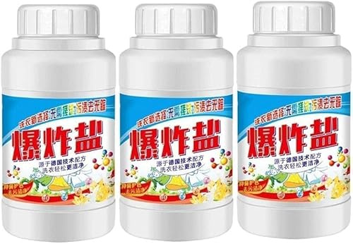 Smacchiatore per bucato al sale esplosivo da 120 g, polvere detergente per indumenti a base di sale attivo per la decontaminazione, detergente multiuso in polvere per vestiti