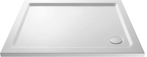 Balterley 1200 x 700 mm Rectangular Shower Tray, Slimline Shower Trays, Durable Stone Resin Base Trays for Bathroom Enclosure Cubicle, Lightweight Rectangular Tray for Wetroom Showers (White)