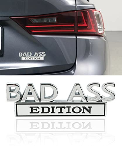 Flaconi 3D Auto Edizione,Auto Emblema Adesivi,Emblema per Auto,Auto Distintivo Dell'emblema Adesivi,Auto Emblema,Auto Adesivo Decalcomania Accessori Esterni,per Auto,Camion,Camper (Argento-Nero, B)