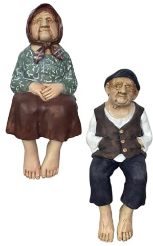 Alipis Ältere Paarstatue Aus Harz Liebevolle Ältere Paarfiguren Mit Oma Und Opa Auf Stuhl Großeltern-Ornament Für Haus Dekoration Schreibtisch Auto Als Geschenk Für Großeltern 5.91 X 2.95 X 2.76 in