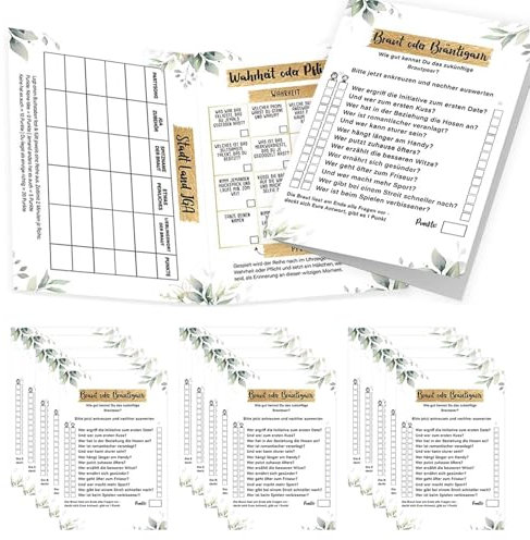 Carreneu 15 Hochzeitsspiele Karten für Gäste,Lustige Hochzeitsbingo,Hochzeitsfeier Hochzeitsspiele Karten,JGA Accessoires Frauen,Junggesellenabschied Frauen,Summer Party