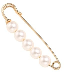 Rockreyoa 10 stycken broscher för kläder pärlor broschnålar strass säkerhetsnålar konstgjorda pärlor broscher urringningsnålar säkerhetsnål brosch damer brosch strass clip vit #10 (5 cm)