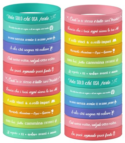 Xingch Set di braccialetti motivazionali, regalo motivazionale per adolescenti, studenti e colleghi, ideale per compleanni e vari eventi.