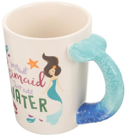 VALICLUD Tazza da Caffè in Ceramica a Forma di Sirena 400 Ml Adatta per Tè Latte Succhi Uso Domestico e Ufficio Design Creativo