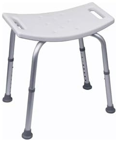 electromax Non-Slip Shower Stool – Adjustable Lightweight Rust-Free Aluminium Bath Chair for Elderly, Disabled, Pregnancy, Post Surgery, 37.5 to 49.5 cm Height, 136 Kg Capacity