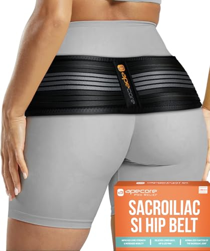 APECORE Sacroiliac SI Joint Hip Belt for Women and Men That Alleviates Sciatic, Pelvic, Lower Back, Leg and Sacral Nerve Pain Caused by Si Joint Dysfunction. Si Belt Hip Brace Support (Regular)