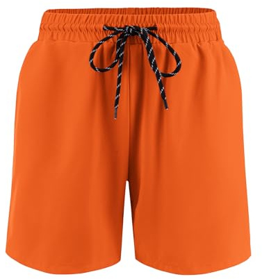 Arshiner Short De Bain Garçon Enfant Séchage Rapide Sport avec Slip Intégré pour Natation Et Sports Nautiques Orange 11 12 Ans