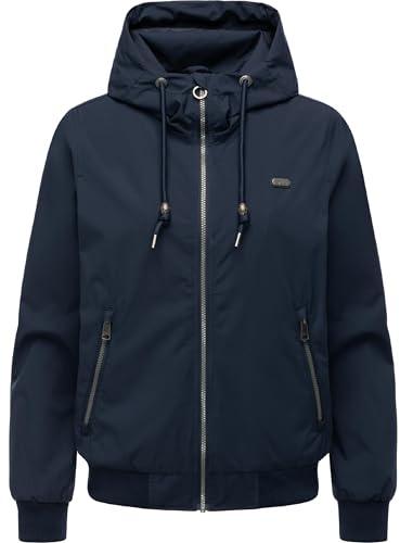 Ragwear Damen leichte Übergangsjacke atmungsaktive Jacke mit Kapuze Nuggeta Summer YOUMODO Navy Gr. L