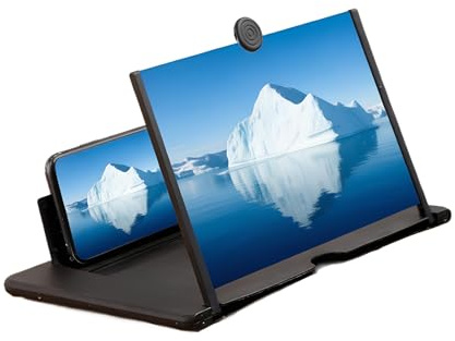 LICAEVEY Big Screen Phone Magnifier, HD Screen Expander & Foldable Phone Stand, Portable 3D Magnifying for Elderly, Compatible with All Smartphones