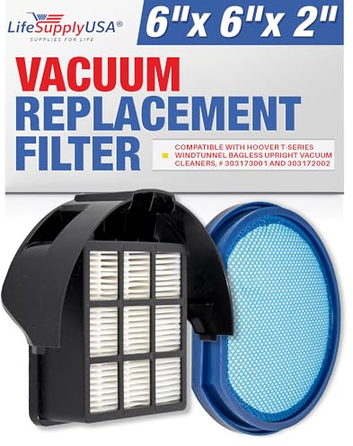 Vacuum Filter Replacement + Exhaust HEPA Kit Compatible with Hoover T-Series WindTunnel Bagless Upright Vacuum Cleaners, # 303173001 and 303172002 by LifeSupplyUSA