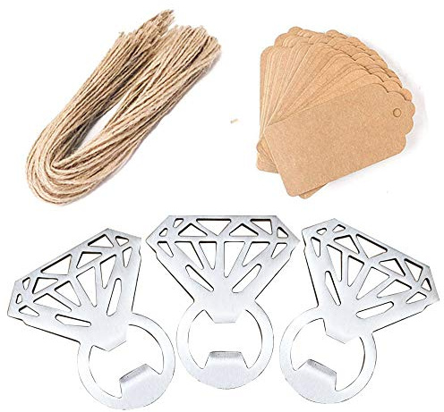 Awtlife 24 Pcs Vintage Diamond Bottle Opener for Wedding Party Favors