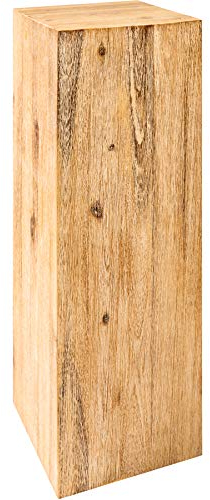 invicta INTERIOR riess-Ambiente Massive Dekosäule COLUMNA 75cm Akazie teakgrau gekälkt Beistelltisch Säule Säulentisch Blumensäule Pflanzsäule Säule Dekoständer Holzsäule Holzständer