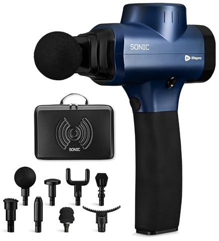 LifePro Muscle Massage Gun Deep Tissue Portable Handheld Massage Gun with 8 Heads Powerful Quiet Motor Long Battery Life for Pain Relief and Recovery