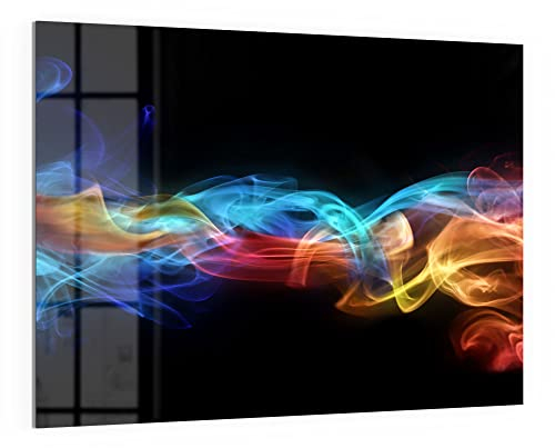 DEQORI Glas-Magnettafel | 120x90 cm groß | Motiv Farbige Rauchschwaden | Memo-Board aus Glas | Magnetboard inkl. Magnete, Stift & Tuch für Küche & Büro | Tafel magnetisch & beschreibbar