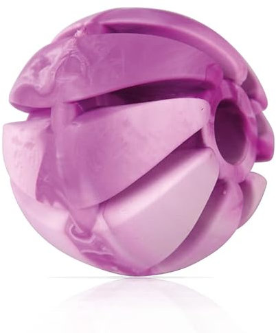Bestlivings Pelota de juego para perros (lila) de 7 cm de diámetro, paquete de 3 pelotas de juego (100% TPE), para cuidado dental, juguete para perros, bola espiral para perros