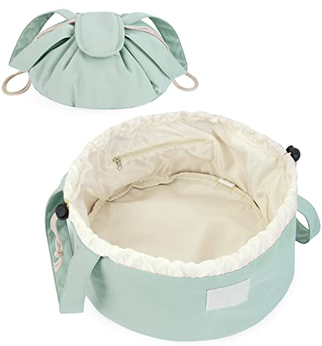 Narwey Kosmetiktasche Damen Reise Schminktasche One-Step Organizer Makeup Tasche Kosmetikbeutel für Frauen Mädchen(Minzgrün)