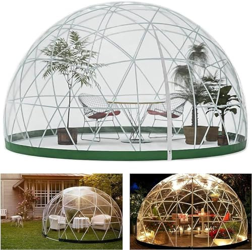Carpa Domo Iglú para Invernadero de Jardín, Carpa Familiar para Exteriores Cúpula de Jardín de 12 Pies con Cubierta de PVC, Puerta y Ventanas para Patio Trasero, Exterior, Fiesta, 4 Estacion