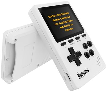 Neocade Consola de Videojuegos Portátil Retro, 40 Juegos Retro con Licencia Pico Preinstalados, Compatible con Cartucho PIKO/GBA - Blanco
