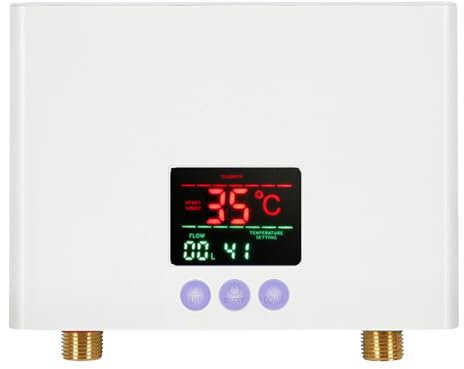 Mini Scaldabagno Istantaneo,Scaldabagno istantaneo elettronico, scaldabagno elettrico istantaneo basso consumo con display temperatura a LED,scalda acqua elettrico 220V,scalda acqua istantanea (3KW)