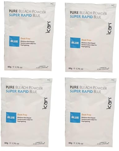 ican london dust free rapid blue hair bleach powder 4 X 80 g