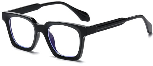 YAMEIZE Occhiali Anti Luce Blu per Donna e Uomo Quadrata Montatura Occhiali Filtro Luce Blu Occhiale da Vista Riposo per Lettura Computer
