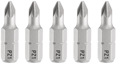 sourcing map Lot de 5 embouts de tournevis Pozi PZ1 à tige hexagonale de 6,35 mm de long - Embouts hexagonaux cruciformes magnétiques fendus en acier S2 pour tournevis électrique à percussion, outils