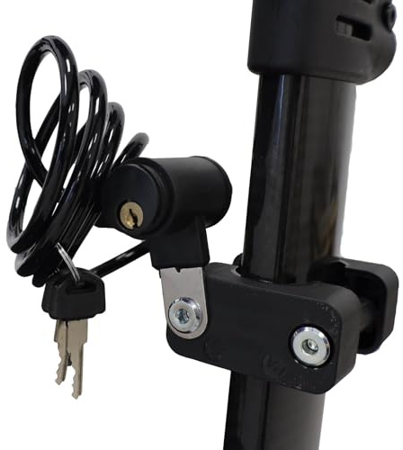 bescomedical Rollator-Schloss inkl. 2 Schlüsseln - Diebstahlschutz Schwarz | Rostbeständiges Sicherheitsschloss mit Stahlkern und Befestigungsschelle - Kabelschloss Anti-Diebstahl Made in Germany