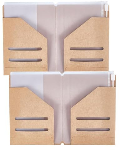CRASPIRE 2 set 20,3x22,9 cm resväskors anteckningsbokstillbehörssats Bärbar kraftpapper passhållare kortfodral Transparent ficka PVC fil mapp Nylon elastiskt band Organisator för