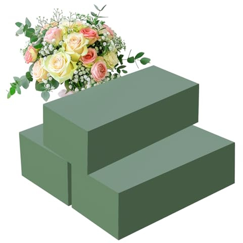 ARubyForest Floral Foam 3 Pcs Wet Dry Flower Foams Block Florist Foam for Flowers Flower Arranging Foams Brick for Flowers Arrangements Floral Displays Weddings and Funeral 23 x 10.5 x 7CM