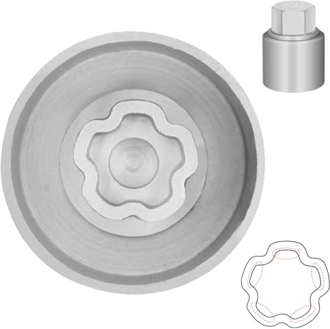 JEUCLEL 803 Wheel Locking Nut Key for Jeep Renegade Wrangler Cherokee Dodge Journey 2016-2020, 29mm Lock Bolt Inner Dia Anti-Theft Lug Nut Removal Tool
