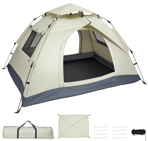 JF HOME BLISS 2-3 Person Instant Pop-Up Tent – Waterproof Oxford Fabric Camping & Beach Shelter, UV Protection, Lightweight 3kg, Quick Setup Pop Up Tent with Carry Bag