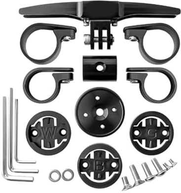 Voyoo 1Set Fahrradcomputerhalterung, Schnellspannhalterung aus Aluminiumlegierung Geeignet für TT-Lenkerhalterung, Triathlon-Lenker (schwarz)