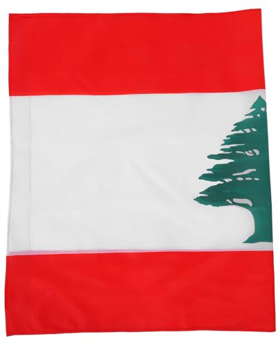 LIOOBO Drapeau du Liban en Polyester Léger Manchon pour Mât, pour Célébrations Nationales en Extérieur, Affichage Stable et Symbole Culturel Vibrant