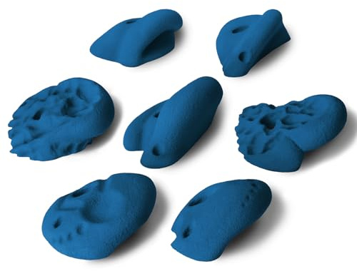ALPIDEX 7 Prises d'escalade XL | Poignées Extra Larges | Set Prises d'escalade | Différentes Formes Couleurs | Pierres Escalade - Couleur:Bleu équillibre