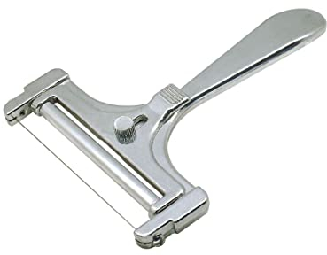 Fackelmann 45861 Käseschneider aus Aluminium mit Rolle und Schneiddraht, Käseschneider, Käseportionierer, Küchenhelfer, Aluminium, Grau, 15 cm