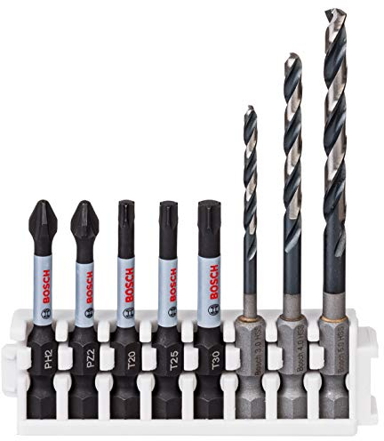 Bosch Professional Set De 8 Puntas De Atornillar Impact Control Y Brocas Para Metal (Pick And Click, Accesorio Para Taladro De Impacto, Taladro Atornillador Sin Cable)