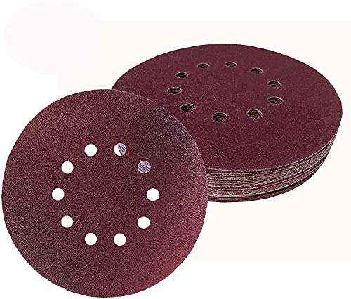 30 Klett-Schleifscheiben │ Ø 225 mm │ohne Loch│ je 6 x Korn 40-60-80-120-180-240 │ für Langhalsschleifer, Deckenschleifer, Tellerschleifer, Wandschleifer | Schleifpads | Schleifgiraffe