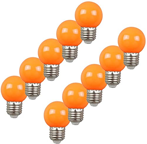 E27 naranja onda luz LED pequeño Edison tornillo color bombilla 2W, bombilla de bajo consumo igual a 20W bombilla incandescente, adecuado para Patio Party bombilla incandescente, paquete de 10