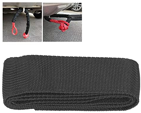Akozon Verricello Linea di Protezione, Manicotto della Fune Dell'argano Manicotto Protettivo per Fune per Verricello in Poliestere Nero Universale per Cavo da 3 Cm/1,18 Pollici di Larghezza(2M)