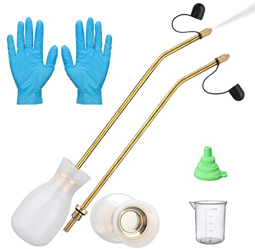 Wasp Nest Killer Bulb Duster Applicator Pest Control 1pcs Bulb Duster Sprayer Wasp Nest Killer with Long Copper Tube diatomaceous Earth pest Control (White)
