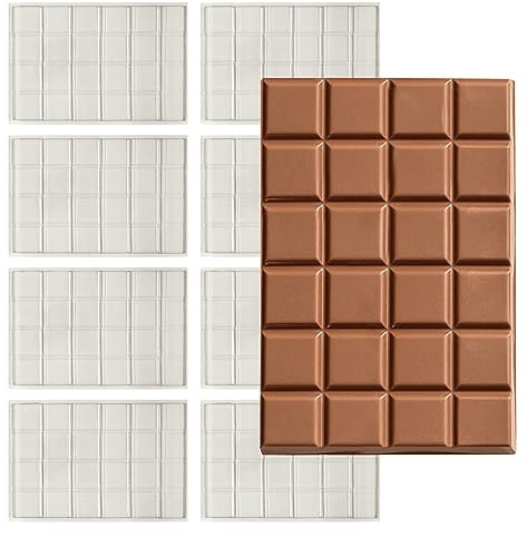 Plain Chocolate Bar Moulds - 300g - XL Snap Bar - Dubai Chocolate Pouring Mould - 1, 4 & 8 (8 Moulds)