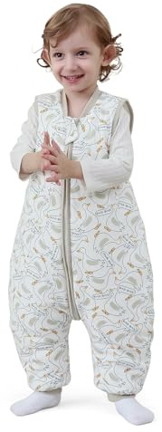 Mikafen Baby sovsäck vinter med fötter 2.5 tog bomull barn vintersovsäck för pojkar och flickor, 70/höjd 75–85 cm, Anka