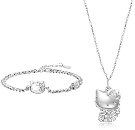OASHRAJ Cartoon Schmuck Set,Cartoon Anhänger Halskette,Silber Verstellbare Armbänder,Kinder Halsschmuck,kawaii schmuck mädchen,Cartoon Geschenk für Mädchen Kinder