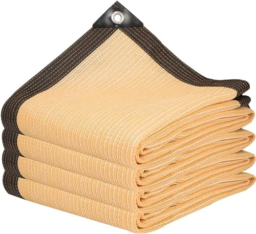 ZOZIJIU Voile d'ombrage beige - Tissu d'ombrage - Filet de protection solaire d'extérieur pour jardin, serre, pergola, arrière-cour, terrasse, plantes à fleurs