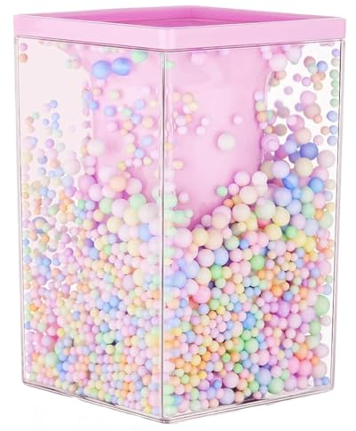 Uoocg Quadratisch Stiftehalter Kinder Durchsichtig Acryl Stifteköcher Stiftständer Schreibtisch Organizer Mädchen Jungen für Büro Schule Zuhause (pink)