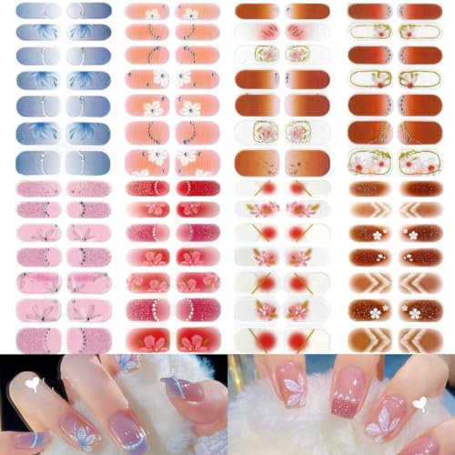 NAILDOKI Nagelfolie, Nagelsticker Nagelkunst Sticker Nail art Selbstklebend, Maniküre Sticker Schöne Mode DIY Dekoration